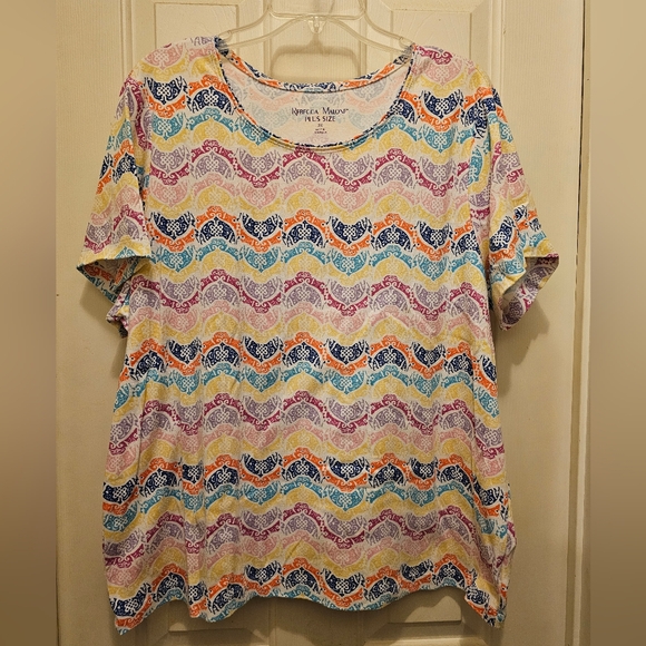 Rebecca Malone Summer Short Sleeved Top - 2X - Picture 1 of 5